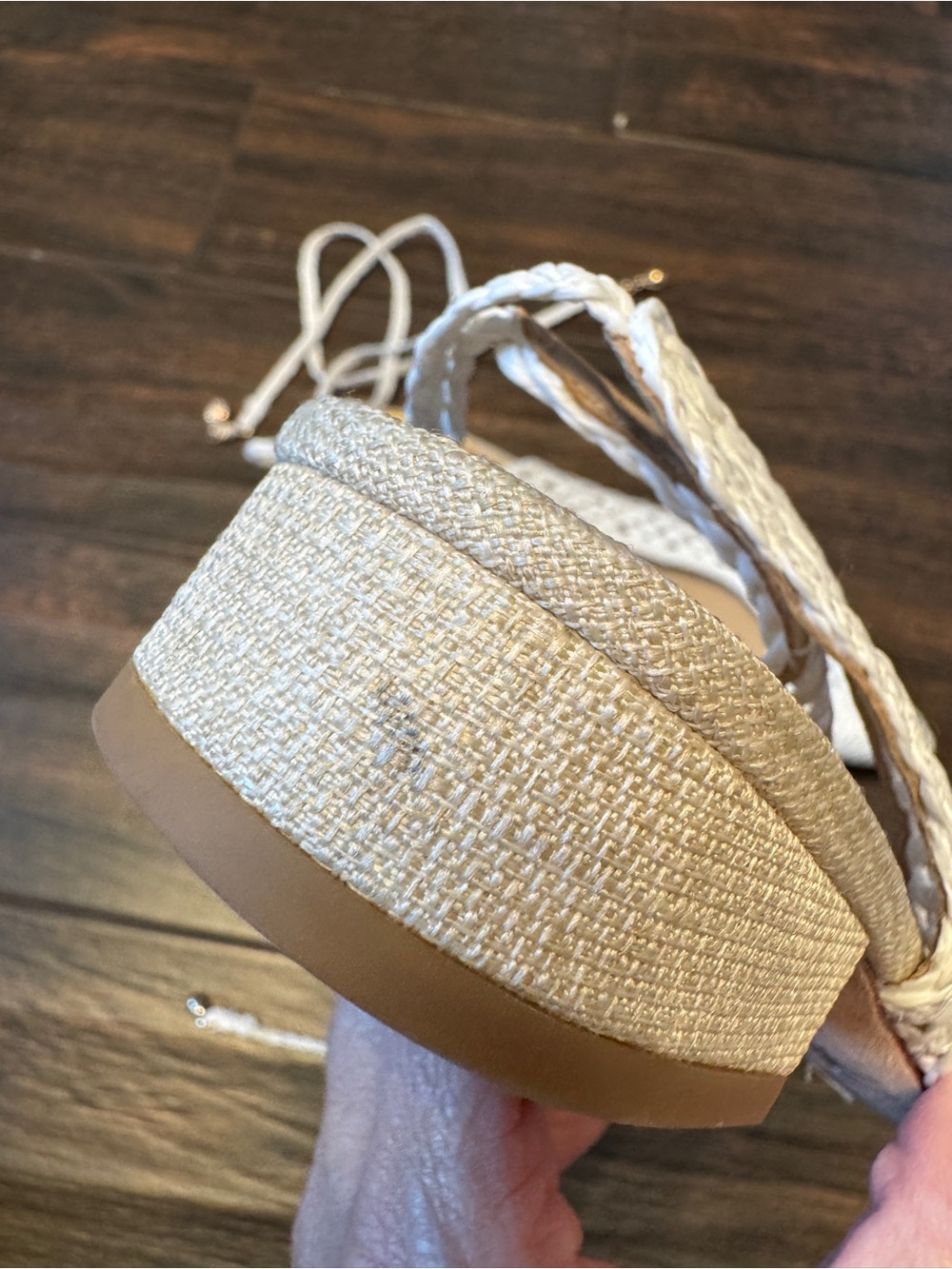 Antonio Melani x Jennifer Sumko White Woven Lace-Up Slingback Flats Size 8.5 New - Picture 6 of 9